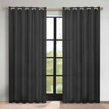 Classic Modern Solid Room Darkening Blackout Curtain Panels, Set of 2