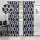 Ribbon Trellis Washable Room Darkening Blackout Curtains, Set of 2