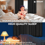 Solid Machine Washable Room Darkening Blackout Curtains, Set of 2
