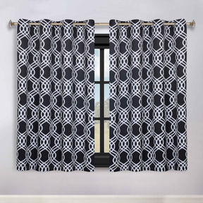 Ribbon Trellis Washable Room Darkening Blackout Curtains, Set of 2