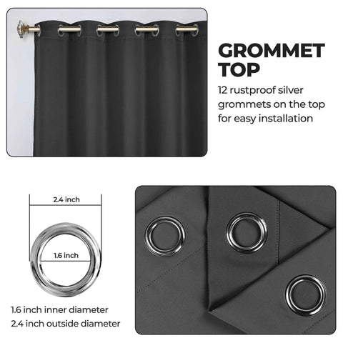 Blackout Window Curtains Classic Modern Room Darkening Set of 2
