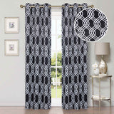 Ribbon Trellis Washable Room Darkening Blackout Curtains, Set of 2