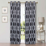 Ribbon Trellis Washable Room Darkening Blackout Curtains, Set of 2