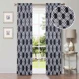 Ribbon Trellis Washable Room Darkening Blackout Curtains, Set of 2