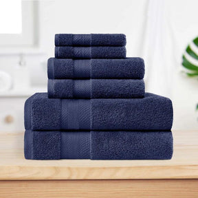 Turkish Cotton Highly Absorbent Solid 6 Piece Towel Set