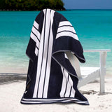 Striped Oversized Cotton Beach Towel Set of 2, 4, or 6 Piece