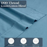 1200 Thread Count Cotton Rich Bed Sheet Set Solid Deep Pocket
