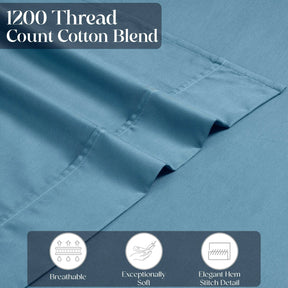 1200 Thread Count Cotton Rich Solid Deep Pocket Bed Sheet Set