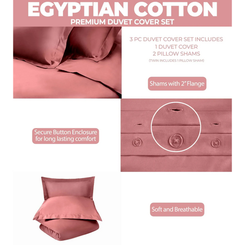 400 Thread Count Egyptian Cotton Solid Duvet Cover