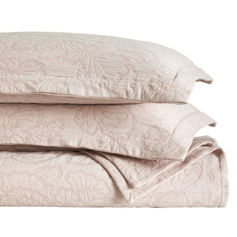 Cotton Bedspread Sets 3-Piece Hibiscus Floral Jacquard Matelassé
