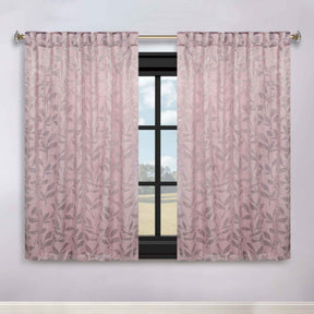 Leaves Room Darkening Back Tabs Blackout Curtain Panels, Set of 2