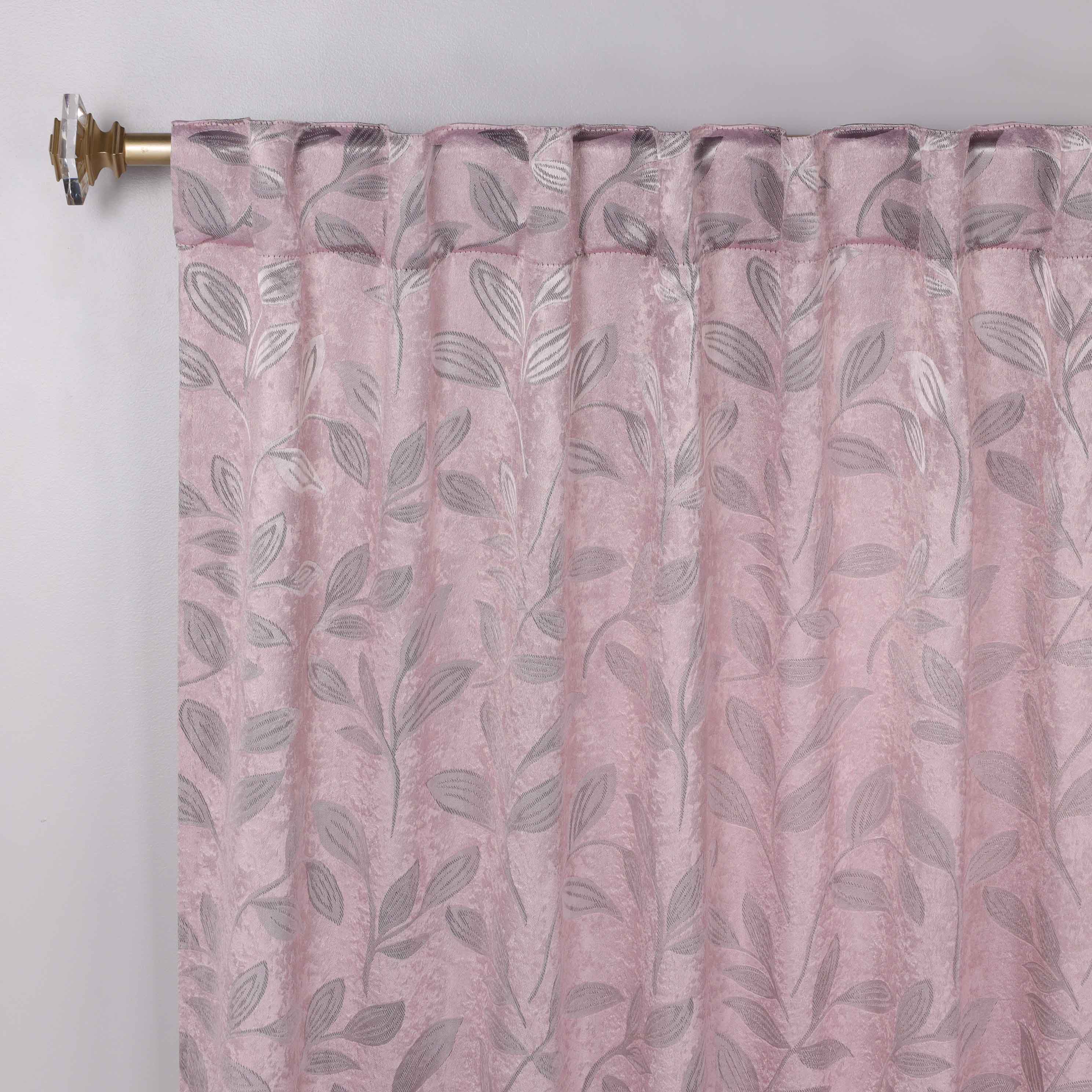 Leaves Room Darkening Back Tabs Blackout Curtain Panels, Set of 2