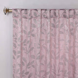 Leaves Room Darkening Back Tabs Blackout Curtain Panels, Set of 2