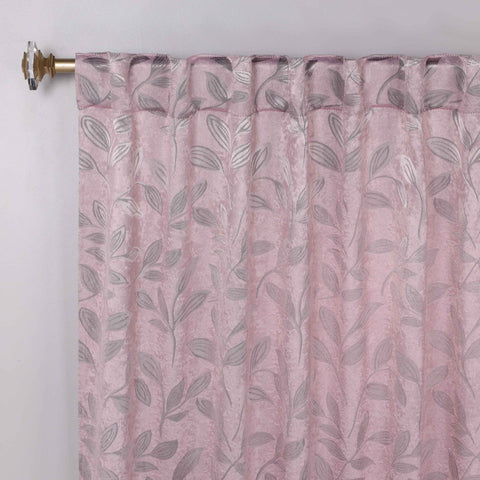 Leaves Room Darkening Back Tabs Blackout Curtain Panels, Set of 2
