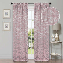 Leaves Room Darkening Washable Blackout Curtain Panels, Set of 2