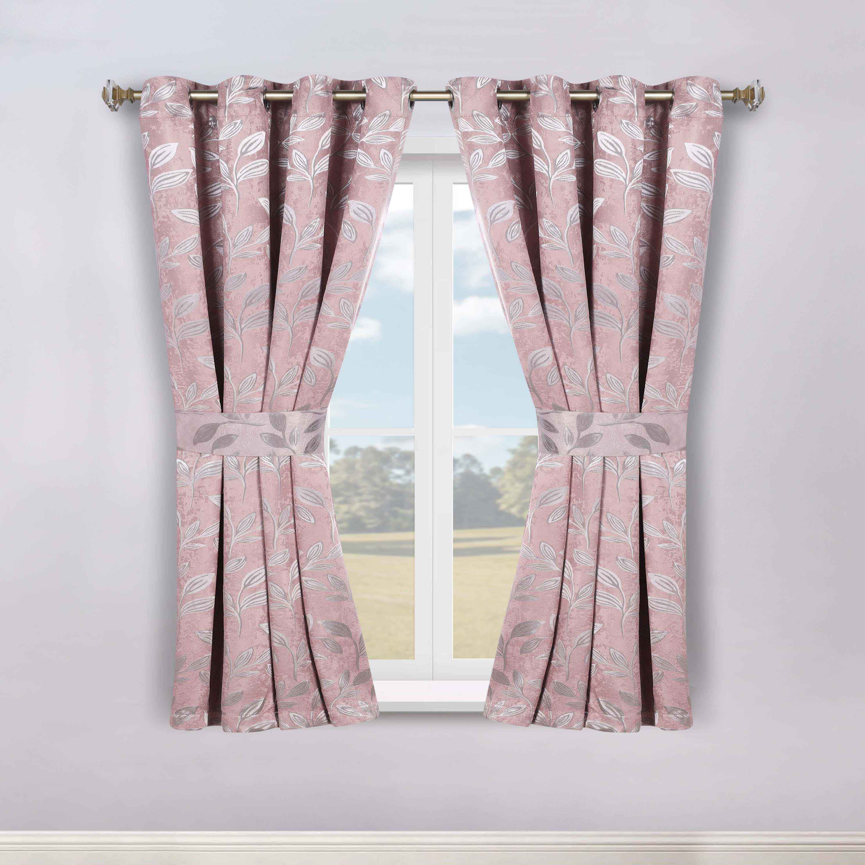Leaves Room Darkening Washable Blackout Curtain Panels, Set of 2