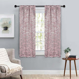 Leaves Room Darkening Washable Blackout Curtain Panels, Set of 2