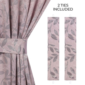 Leaves Room Darkening Washable Blackout Curtain Panels, Set of 2