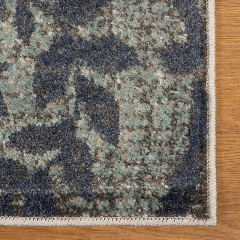 Bristol Distressed Abstract Damask Indoor Area Rug or Runner Rug
