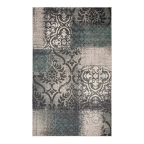 Bristol Distressed Abstract Damask Indoor Area Rug or Runner Rug
