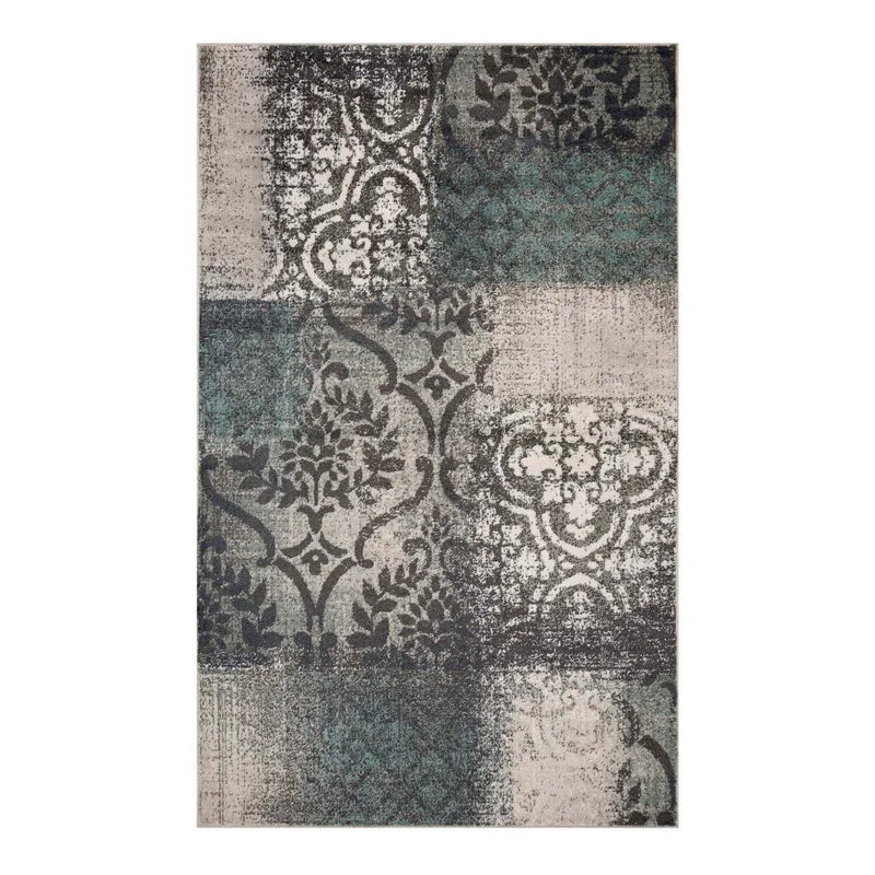 Bristol Distressed Abstract Damask Indoor Area Rug or Runner Rug