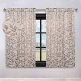 Leaves Room Darkening Back Tabs Blackout Curtain Panels, Set of 2