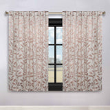 Leaves Room Darkening Back Tabs Blackout Curtain Panels, Set of 2