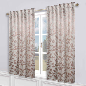 Leaves Room Darkening Back Tabs Blackout Curtain Panels, Set of 2