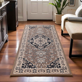Glendale Traditional Floral Medallion Indoor Area Rug or Runner Rug