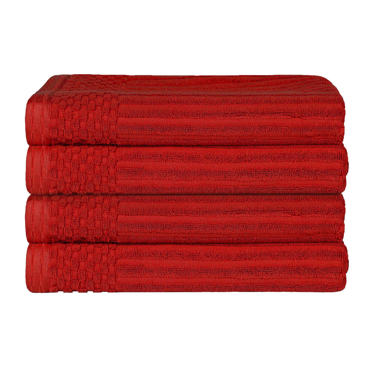 Soho Ribbed Cotton Absorbent Bath Towel Set of 4