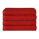 Soho Ribbed Cotton Absorbent Bath Towel Set of 4