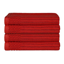 Soho Ribbed Cotton Absorbent Bath Towel Set of 4
