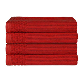 Soho Ribbed Cotton Absorbent Bath Towel Set of 4