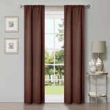 Solid Room Darkening Rod Pocket Blackout Curtain Panels, Set of 2