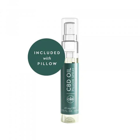 CBD oil pillow spray with 40mg CBD, included with luxury pillow for better sleep