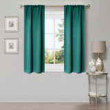 Solid Machine Washable Room Darkening Blackout Curtains, Set of 2