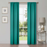 Solid Machine Washable Room Darkening Blackout Curtains, Set of 2