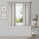 Solid Room Darkening Rod Pocket Blackout Curtain Panels, Set of 2