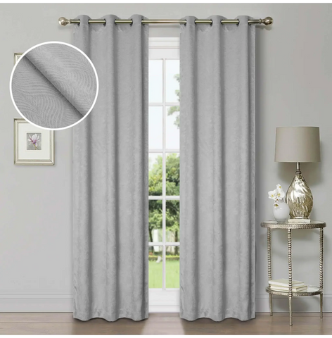 Blackout Window Curtains Waverly Geometric Room Darkening Washable Set of 2