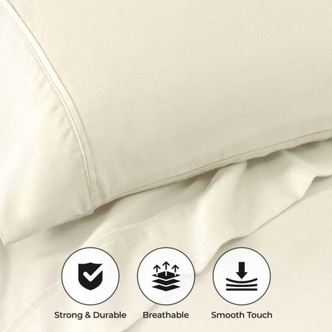800 Thread Count Cotton Blend Bed Sheet Set Solid Deep Pocket