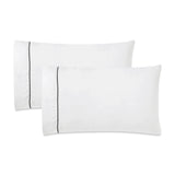 600 Thread Count Cotton Blend Pillowcases, Imperia Embroidered Hem, Set of 2