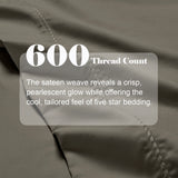 600 Thread Count Cotton Blend Pillowcases, Imperia Embroidered Hem, Set of 2