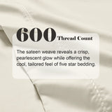 600 Thread Count Cotton Blend Pillowcases, Imperia Embroidered Hem, Set of 2