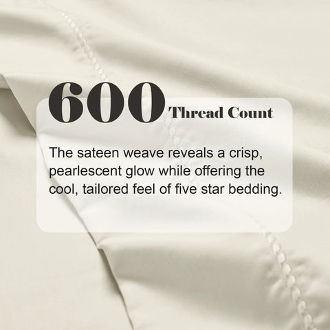 600 Thread Count Cotton Blend Pillowcases, Imperia Embroidered Hem, Set of 2