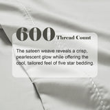 600 Thread Count Cotton Blend Pillowcases, Imperia Embroidered Hem, Set of 2