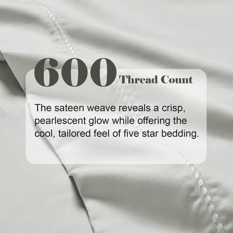 600 Thread Count Cotton Blend Pillowcases, Imperia Embroidered Hem, Set of 2