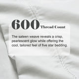 600 Thread Count Cotton Blend Pillowcases, Imperia Embroidered Hem, Set of 2