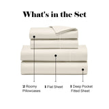 600 Thread Count Cotton Blend Bed Sheet Set - Imperia Embroidered Hem