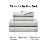 600 Thread Count Cotton Blend Bed Sheet Set - Imperia Embroidered Hem