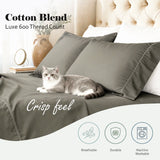 600 Thread Count Cotton Blend Pillowcases, Imperia Embroidered Hem, Set of 2